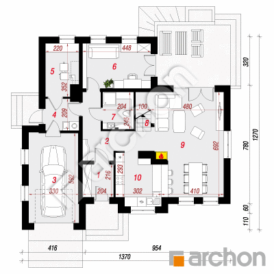 Haus in den Flockenblumen