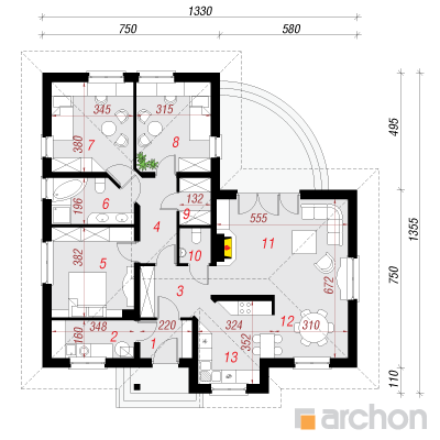 Haus in den Adonisröschen